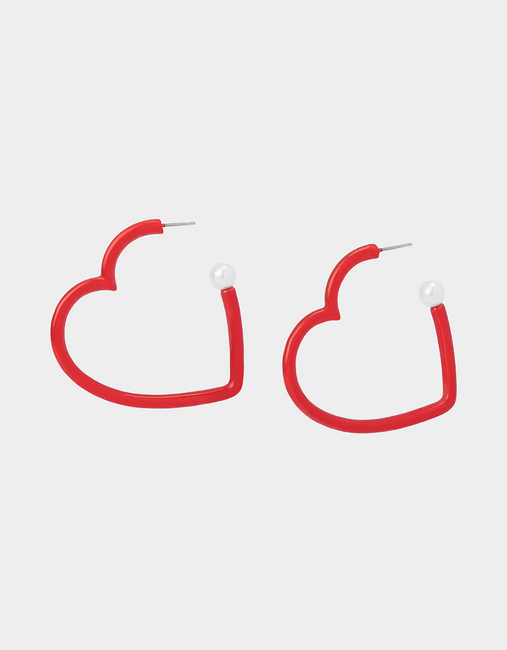 HEART HOOP EARRINGS RED