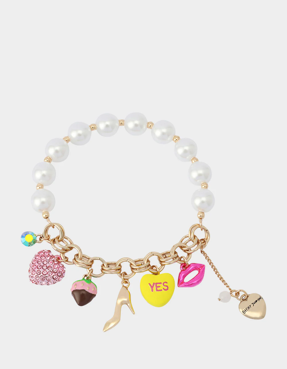 SWEETHEART CHARM STRETCH BRACELET PEARL