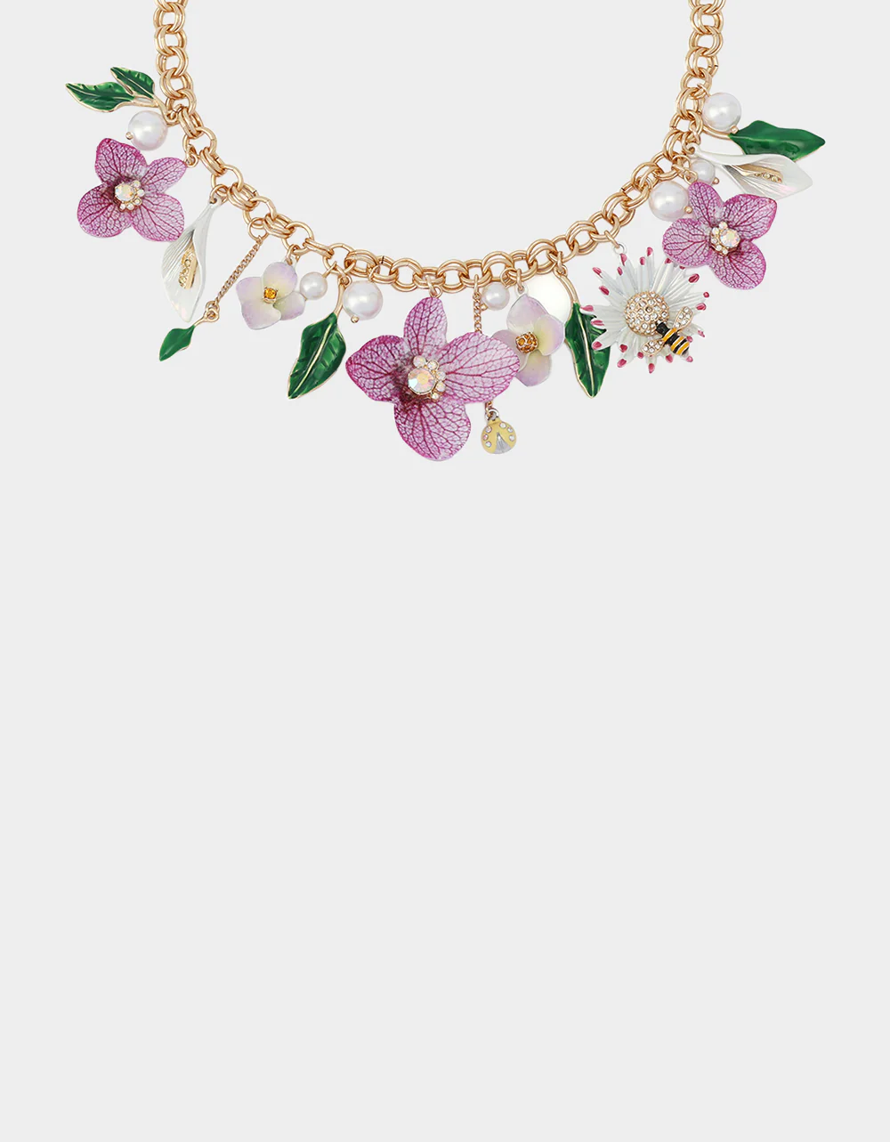 FLOWER BOUQUET FRONTAL NECKLACE PURPLE - Image 3