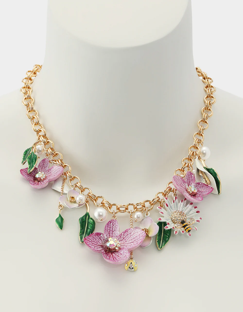FLOWER BOUQUET FRONTAL NECKLACE PURPLE - Image 4