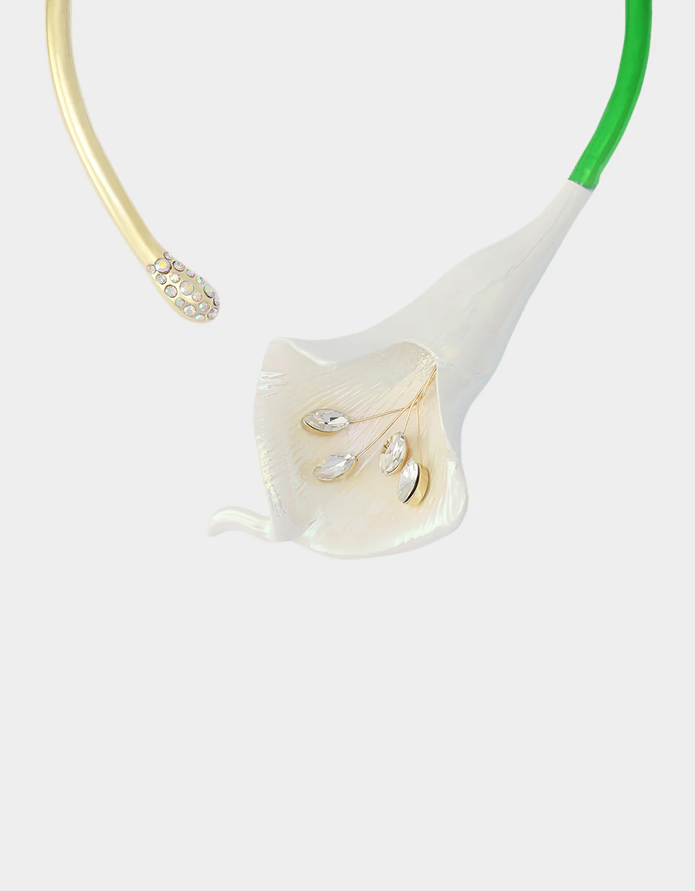 CALLA LILY COLLAR NECKLACE GREEN - Image 3