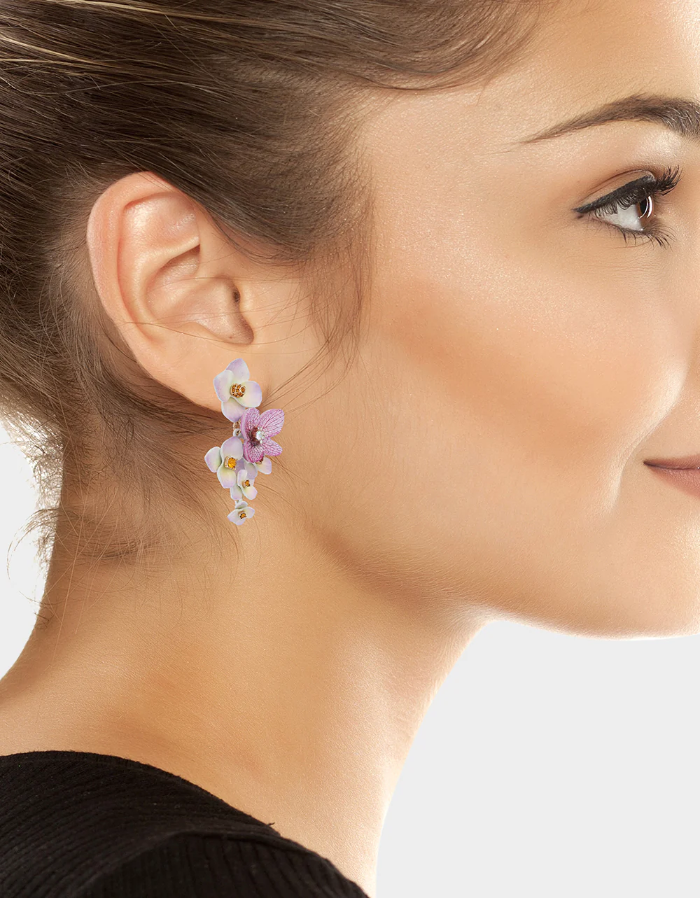 FLOWER BOUQUET EARRINGS PURPLE - Image 3