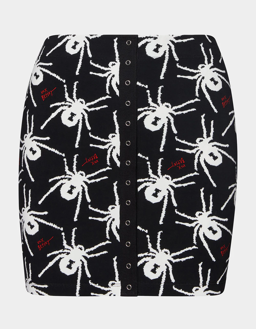 80TH BASH SNAP FRONT MINI SKIRT BLACK/WHITE | RE:LUV - Image 3
