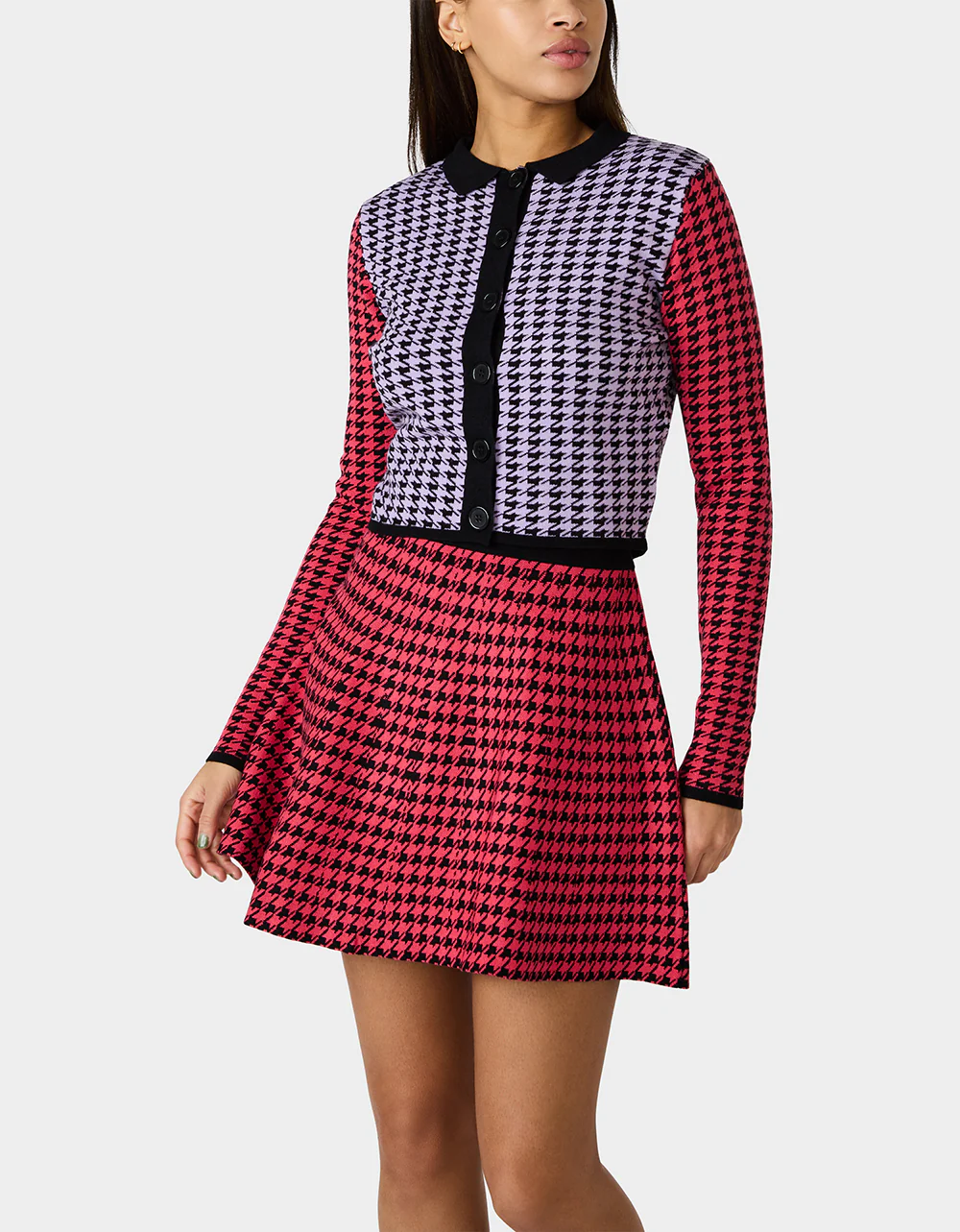 HOT IN HOUNDSTOOTH SET PINK MULTI - Image 2