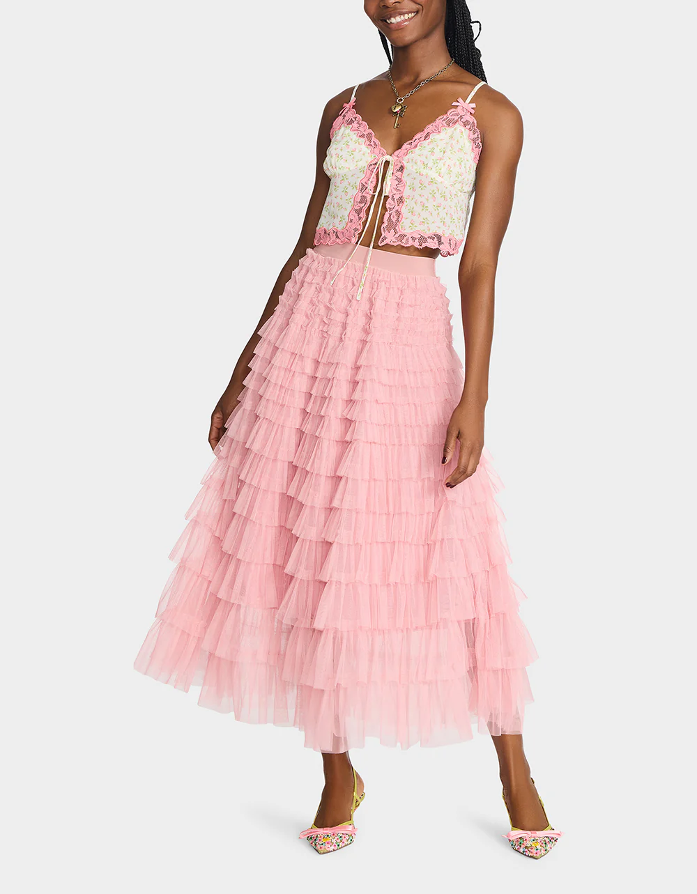 COLETTE TULLE MAXI SKIRT PINK - Image 5