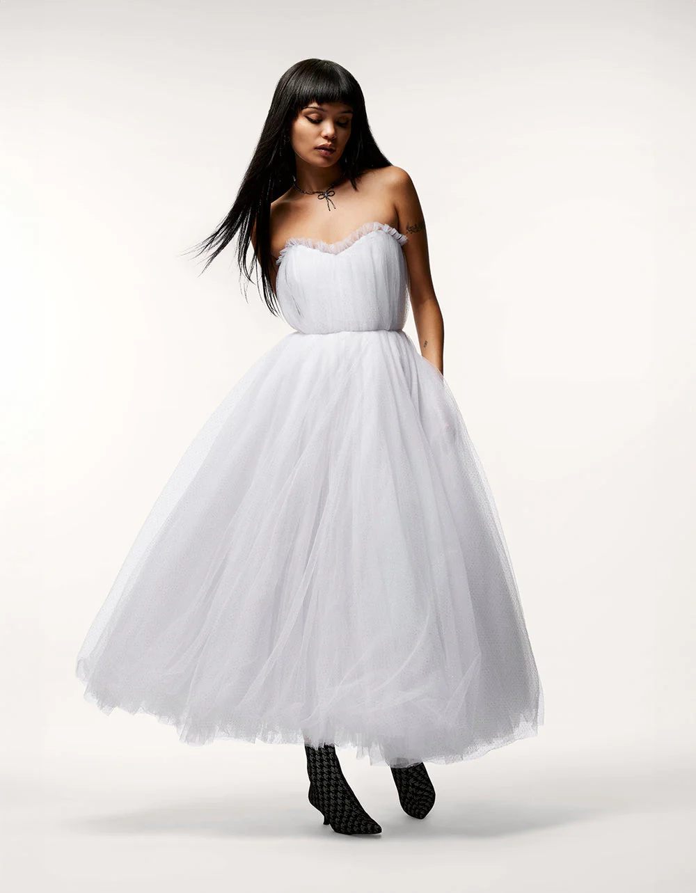 BRIDE VIBES TULLE DRESS WHITE | RE:LUV