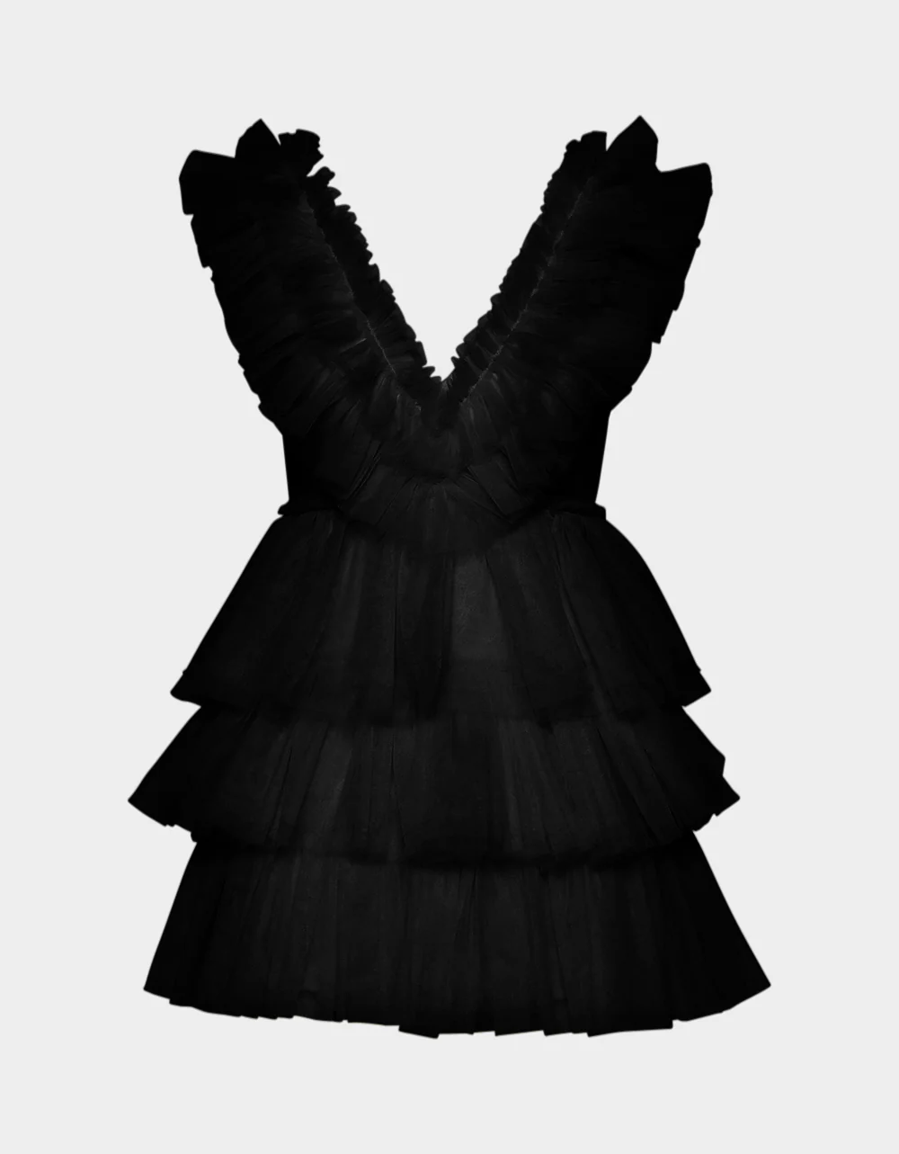 BETSEYS TIERED TULLE DRESS BLACK - Image 2