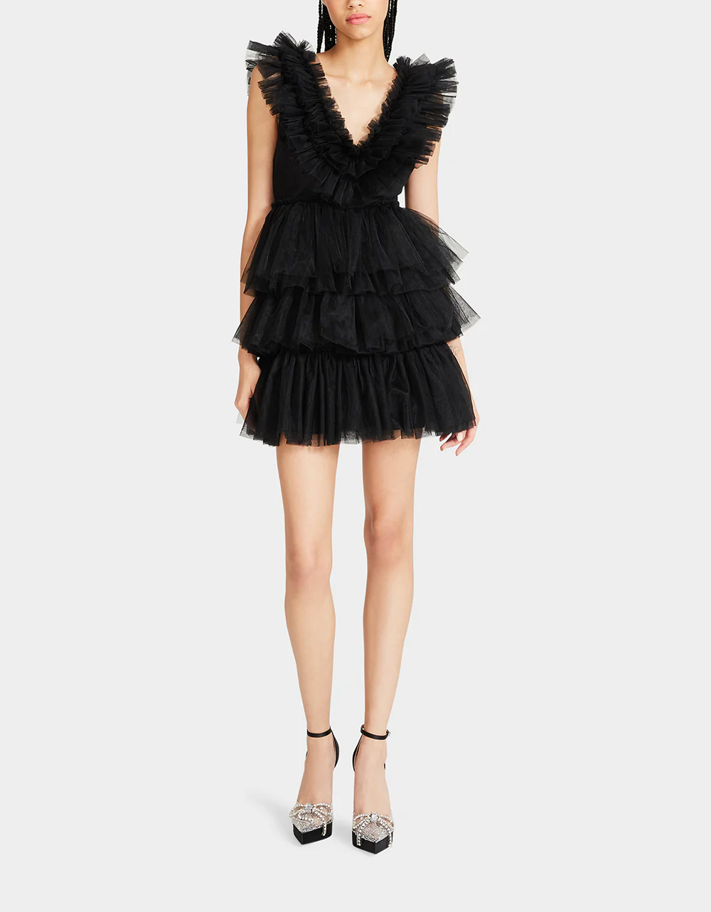 BETSEYS TIERED TULLE DRESS BLACK - Image 6