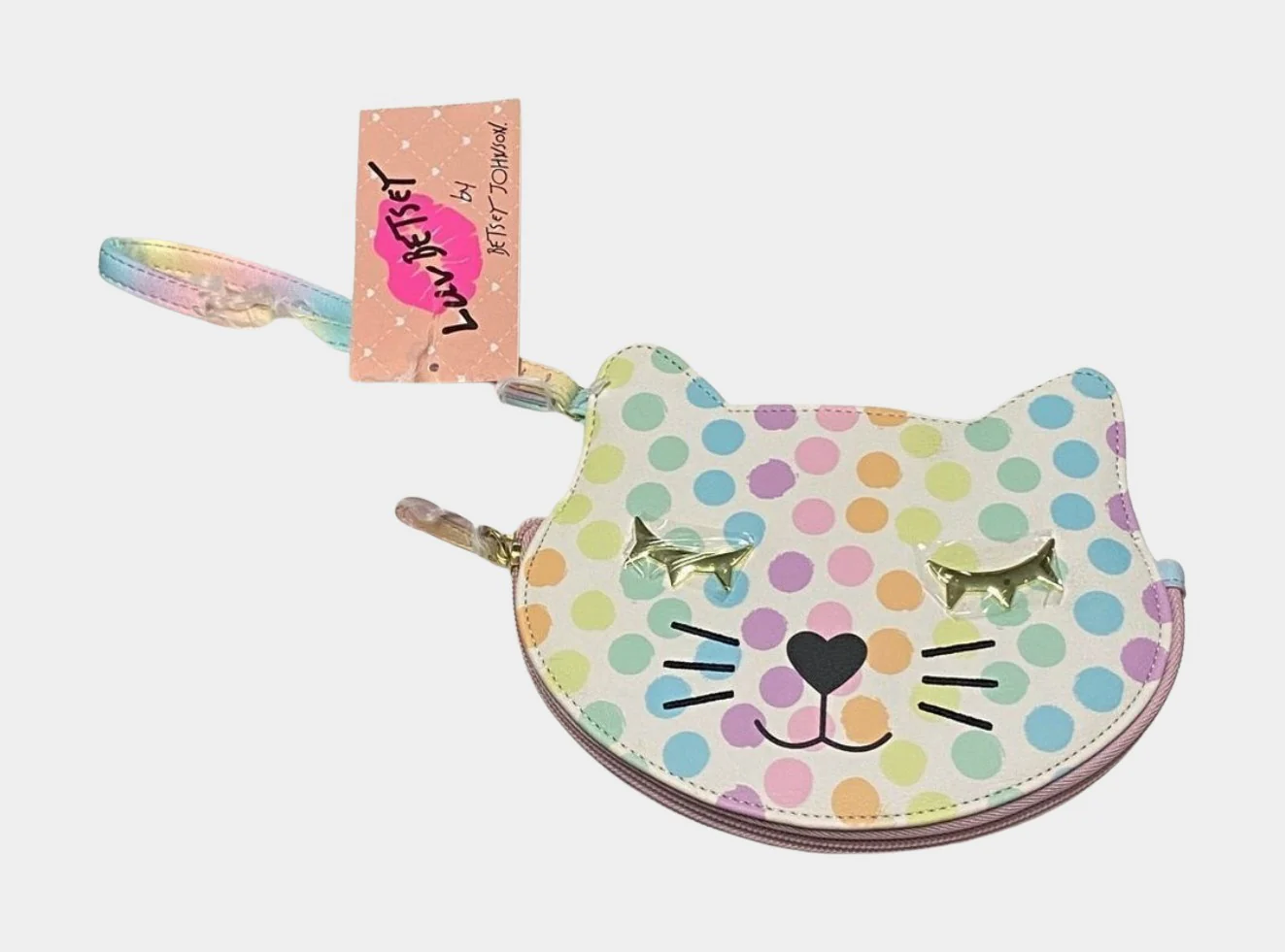 Luv Betsey Polka Dot Kitty Kitsch Zip Wristlet | RE:LUV