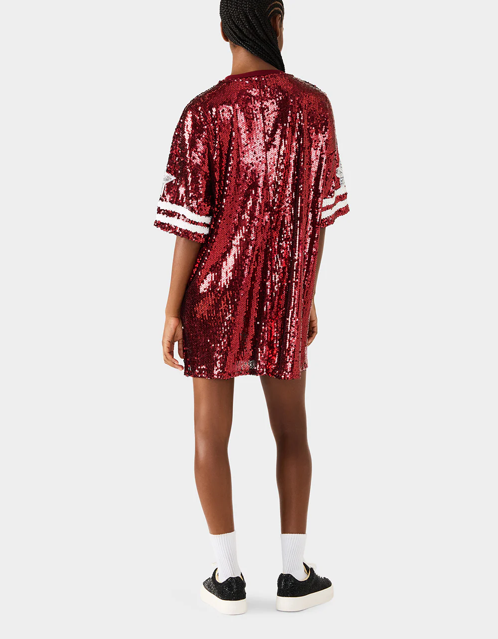 GAME DAY JERSEY SEQUIN DRESS RED - Image 4
