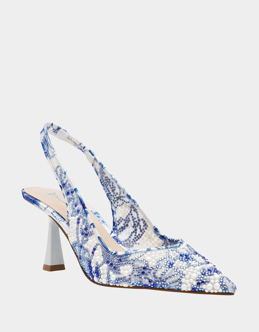 CLARK HEELS WHITE/BLUE FLORAL - Image 2