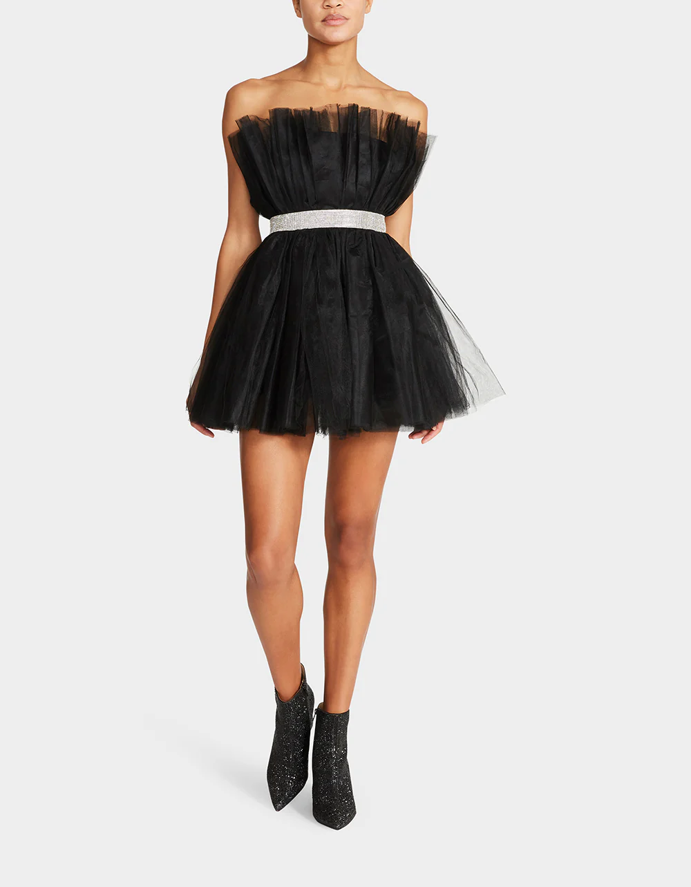 SHOWSTOPPER TULLE MINI DRESS BLACK - Image 3